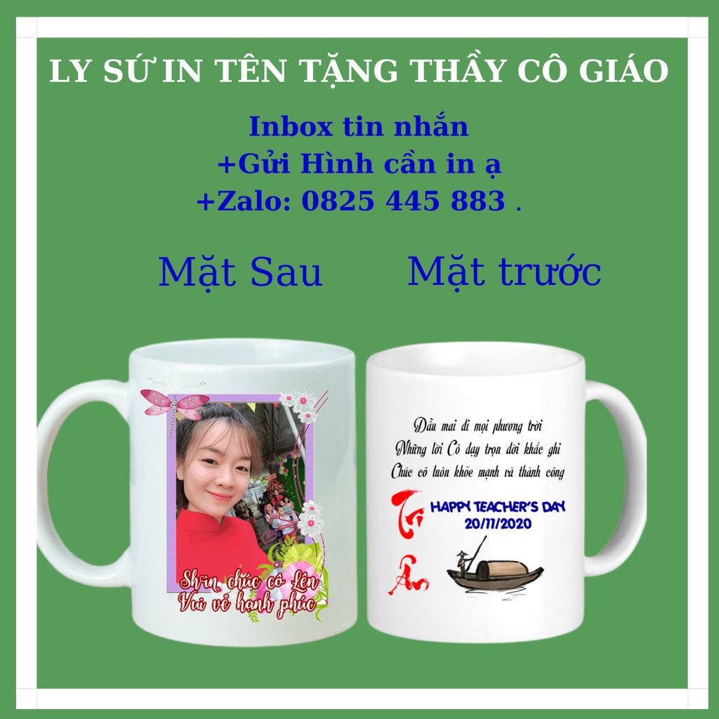 Ly Sứ, Cốc Sứ in yêu cầu Tặng Thầy Cô 20/11-Quà tặng, Quà Lưu Niệm Ngày Nhà Giáo Việt Nam