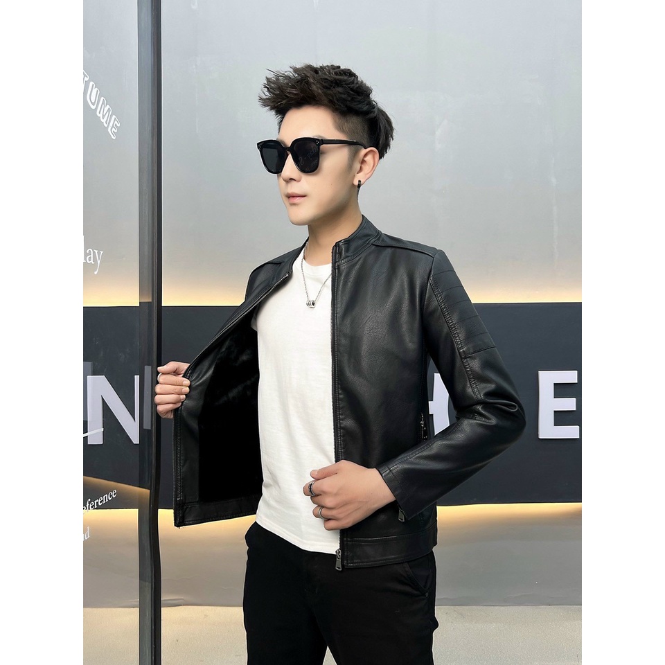 Áo khoác da nam fom body mẫu mới nhất năm nay 2023