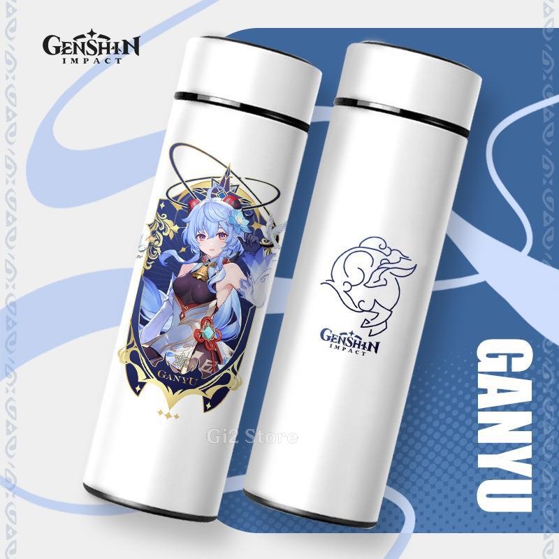 Bình nước giữ nhiệt Genshin Impact đựng nước lạnh và nóng có màn LED hiển thị nhiệt độ 500ml Inox 304