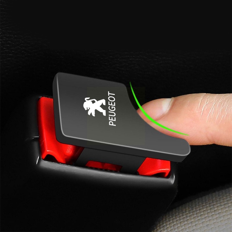 1 Chốt Khóa Dây An Toàn Màu Bạc Trang Trí Cho Xe Hơi Peugeot 308 206 207 408 508 RCZ 208 3008 2008 4008