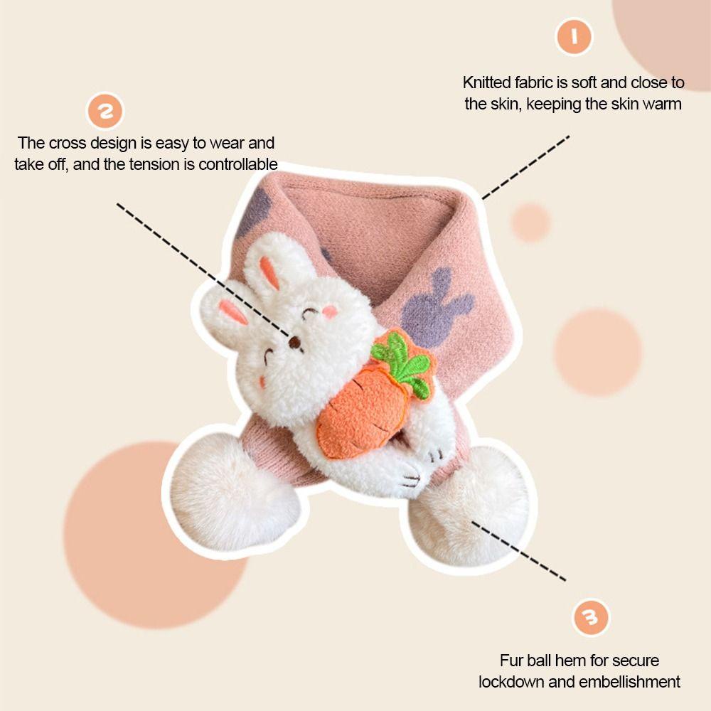 Khăn Choàng Cổ Bằng Nhung Chống Gió Hình Thỏ Thời Trang