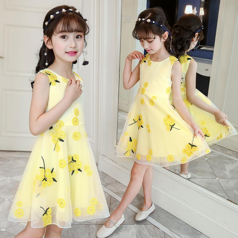 Đầm Công Chúa Sát Nách In Họa Tiết Quả Dứa Thời Trang Mùa Hè Cho Bé Gái 10 Tuổi