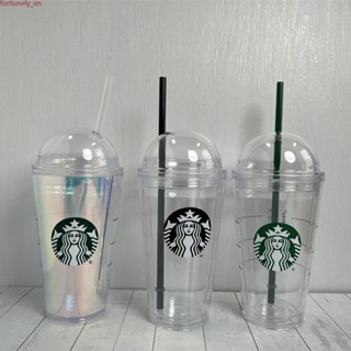 【Ready Stock  Starbucks Tumbler Straw Cup Lạnh Cốc Cốc Nhựa Có Thể Tái Sử Dụng Trong Suốt 473/710Ml Nước Nhựa Cup (473Ml/710Ml)