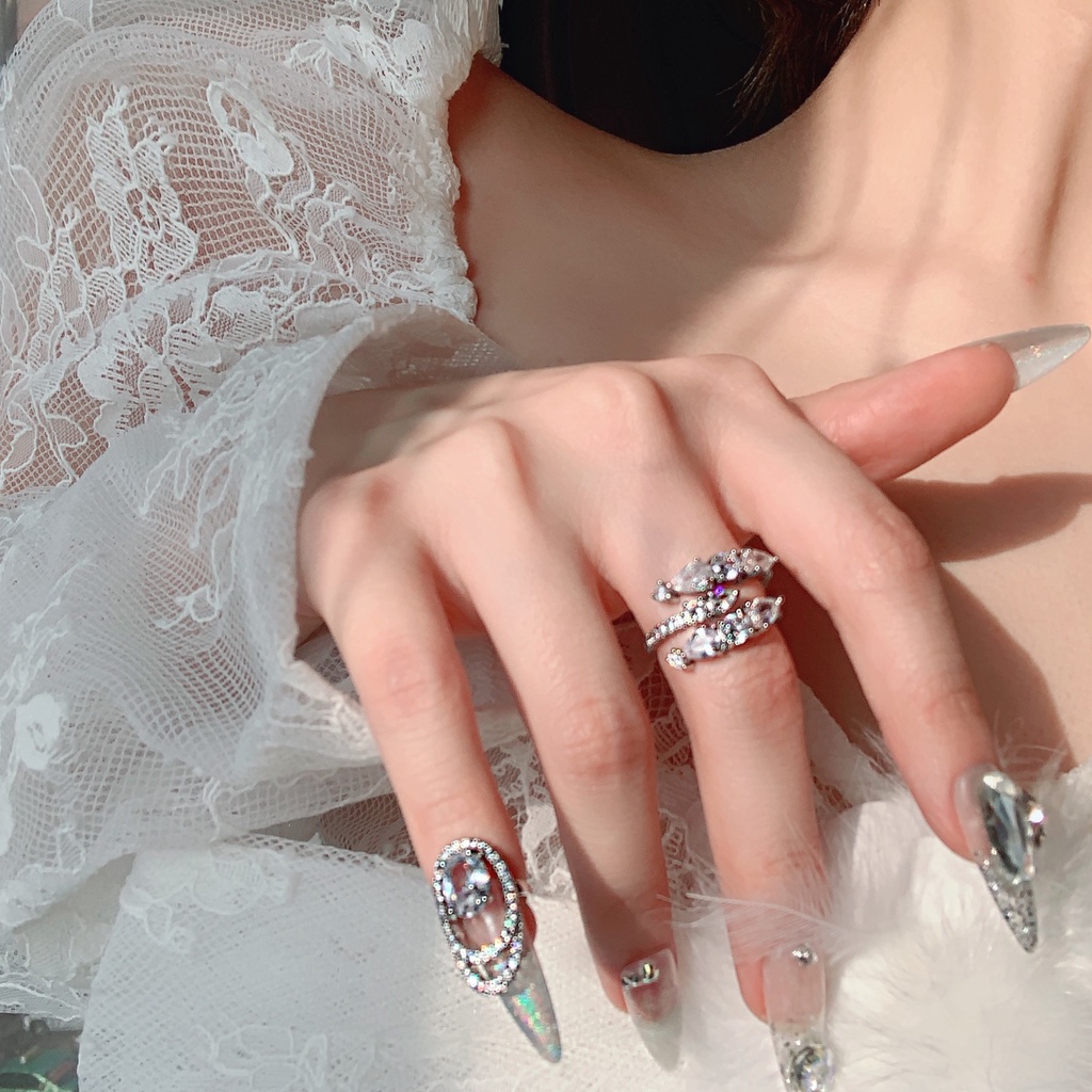 Nhẫn Hở Đính Đá Thời Trang Chất Lượng Cao Cho Nữ