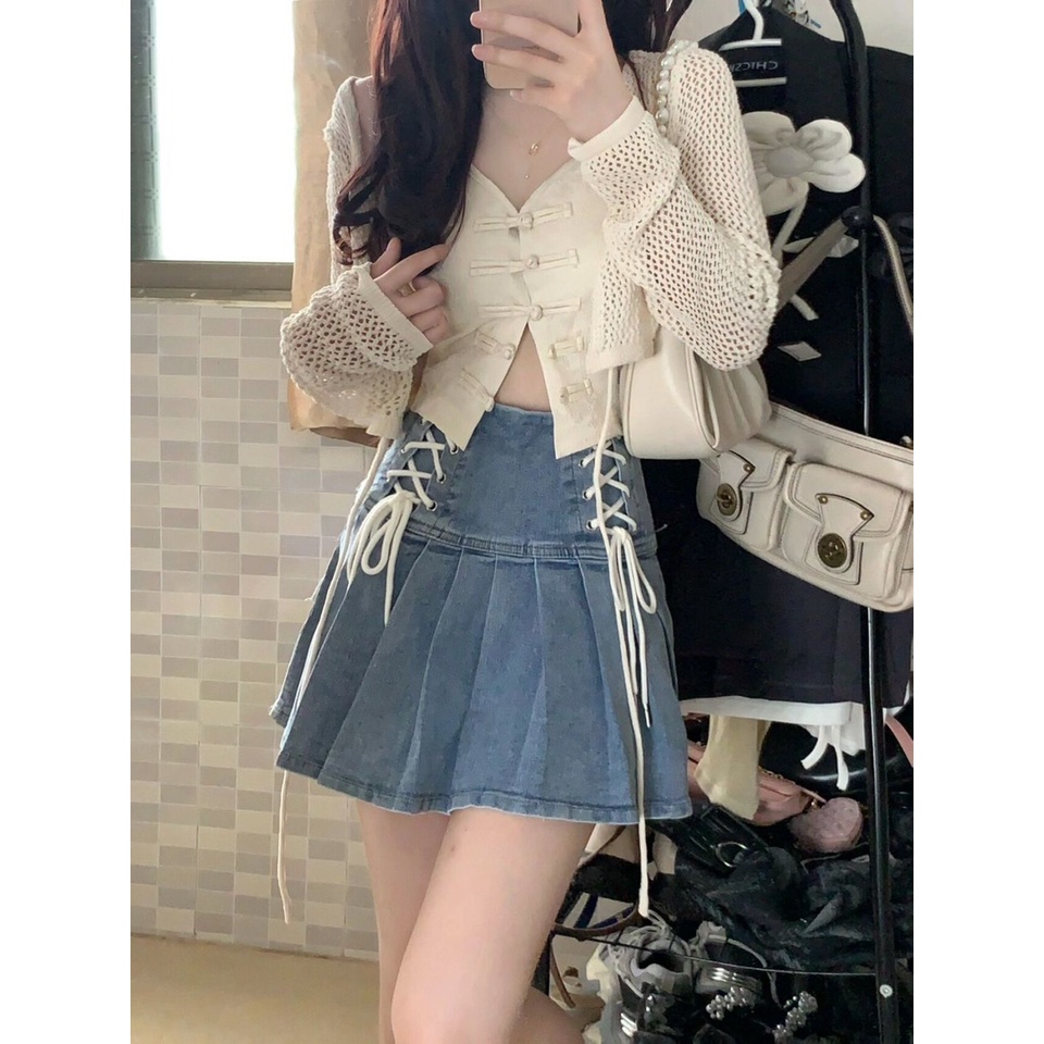 Áo Khoác Cardigan Len Lưới Croptop Dây Buộc Khoác Ngoài Nữ Tay Dài | Bé Tiu Clothing | BigBuy360 - bigbuy360.vn