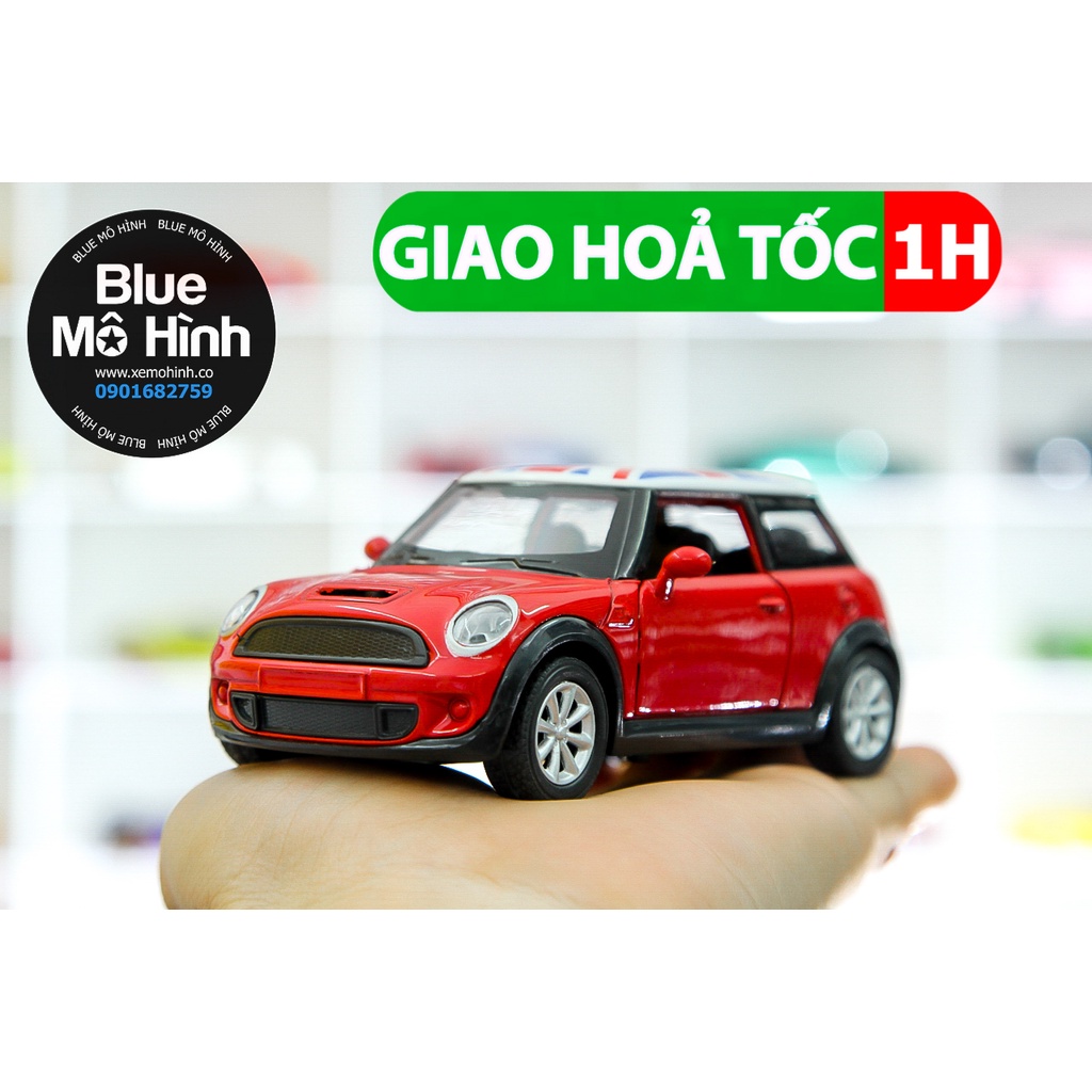 Blue mô hình | Xe mô hình sedan Mini Cooper 1:36