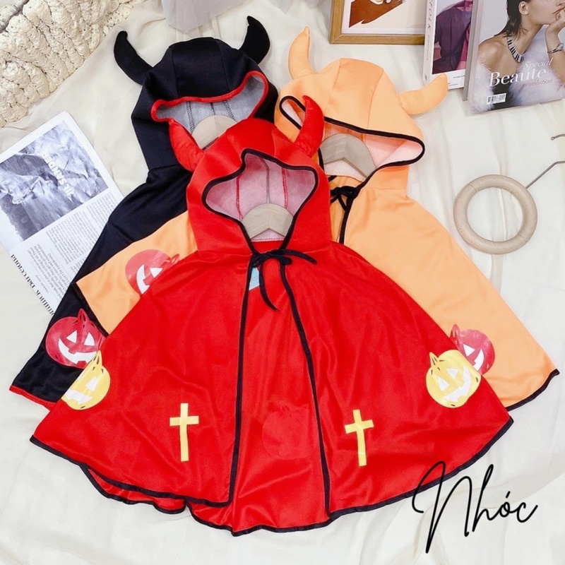 Áo Choàng Cánh Dơi Nón, Áo Choàng Bộ Xương Đồ Chơi Trang Phục Hoá Trang Halloween Cho Béh