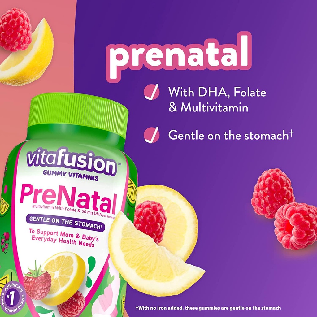 VITAFUSION PRENATAL VITAMIN DẠNG KẸO BỔ CHO BÀ BẦU  - Hàng Nhập USA Chính Hãng