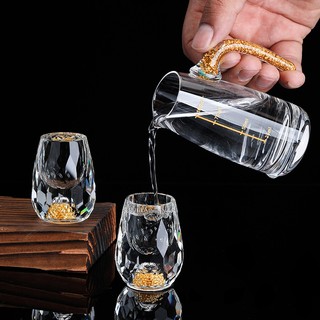 Set ly r ượu pha lê đáy vàng cao cấp Z21