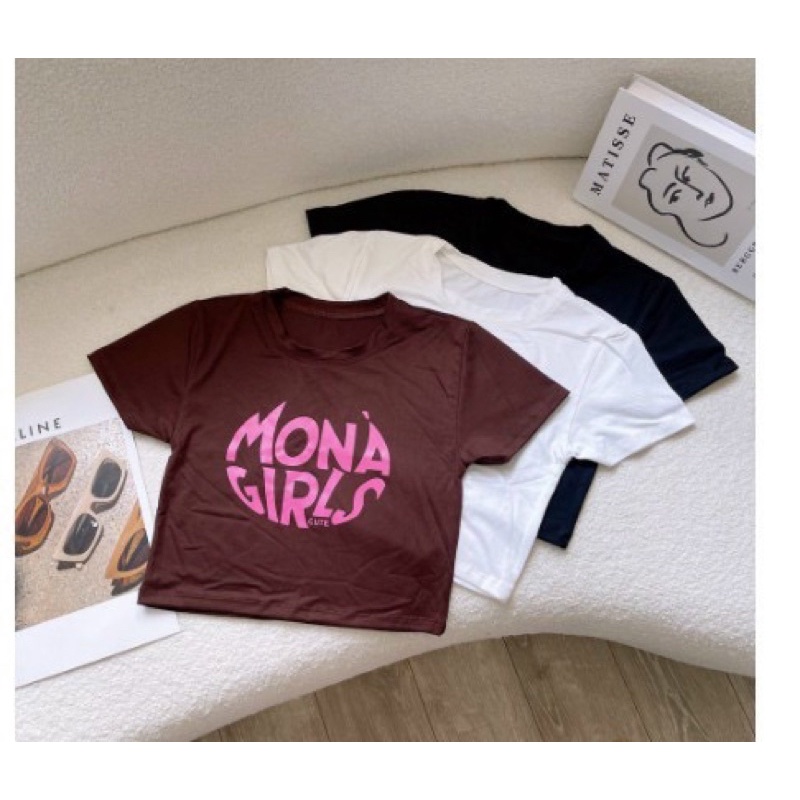 ÁO CROPTOP MONÀ GIRL ÔM BODY THUN LỤA MÁT LẠNH TAY NGẮN CHIZISHOP CZ009