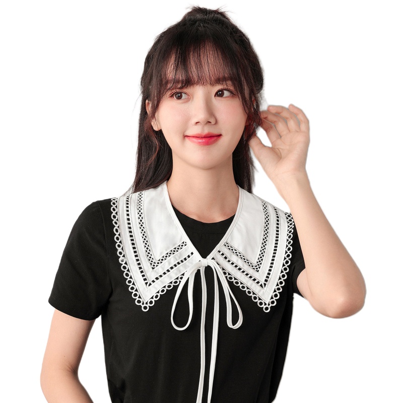 Khăn Choàng Lưới Quấn Cổ Thêu Họa Tiết Thắt Nơ Có Thể Tháo Rời Cho Nữ Shr