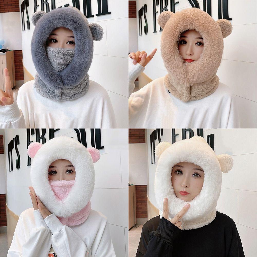 Mũ Beanie Tai Gấu Chống Gió Mùa Đông