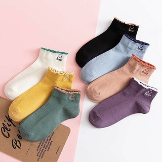 Sét 5 đôi tất cổ ngắn hình mặt cười cho nữ T4