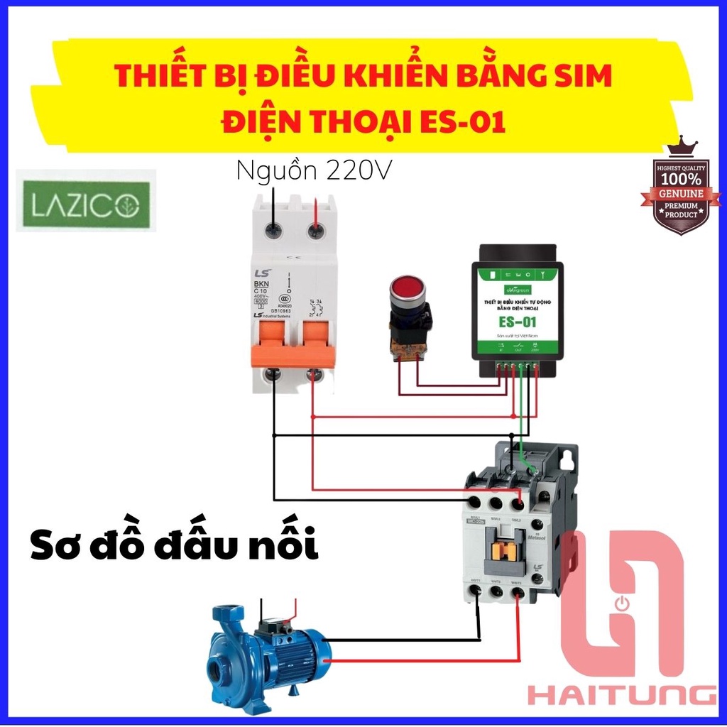 ES01S, LAZICO ES01S, ĐIỀU KHIỂN TỪ XA BẰNG ĐIỆN THOẠI 1 CỔNG