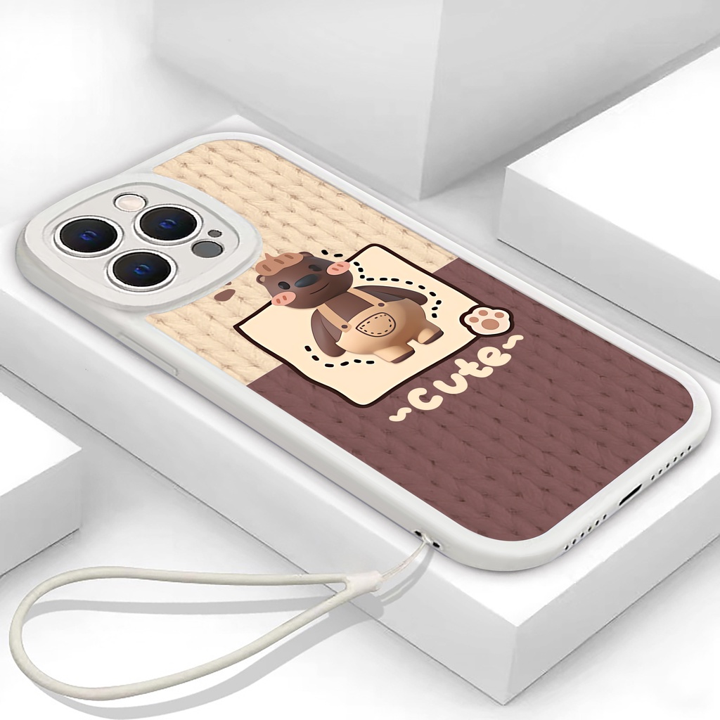 Ốp Điện Thoại tpu Hình Gấu Kèm Dây Đeo Cho iPhone 7plus 11 12Pro 8plus 12 13pro 12promax 7g 6plus xs xr xsmax 11pro max