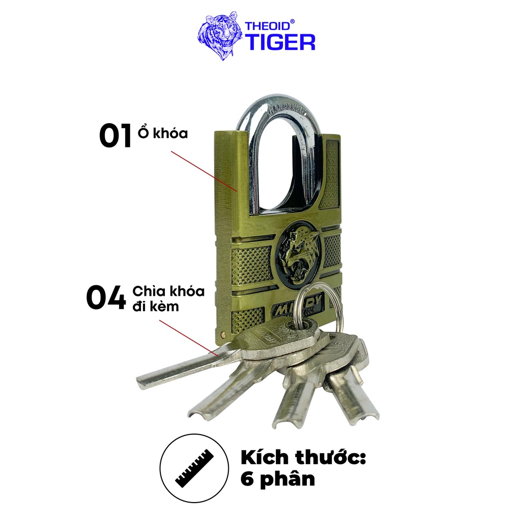 Ổ Khoá Cửa Chống Cắt - Bấm Đóng Không Dùng Chìa - Theoid Tiger