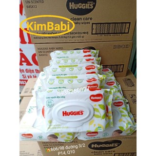 Thùng 12 Gói Khăn Ướt Huggies 64 tờ không mùi
