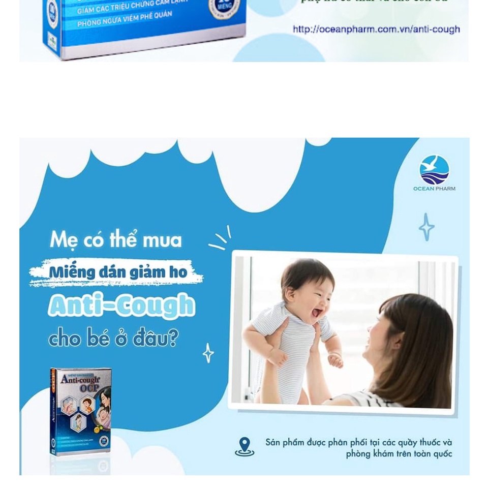 01 Miếng Dán Giảm Ho ANTI-COUGH OCP - Giúp Bé Giảm Ho Không Cần Uống