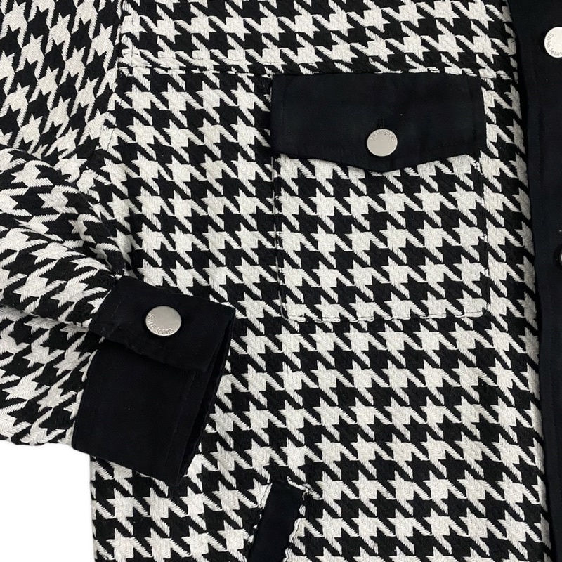 Áo khoác dạ HALIO hoạ tiết răng sói, phối da lộn, chất liệu dạ tweed chọn lọc cao cấp - oversize - HALIOMAN