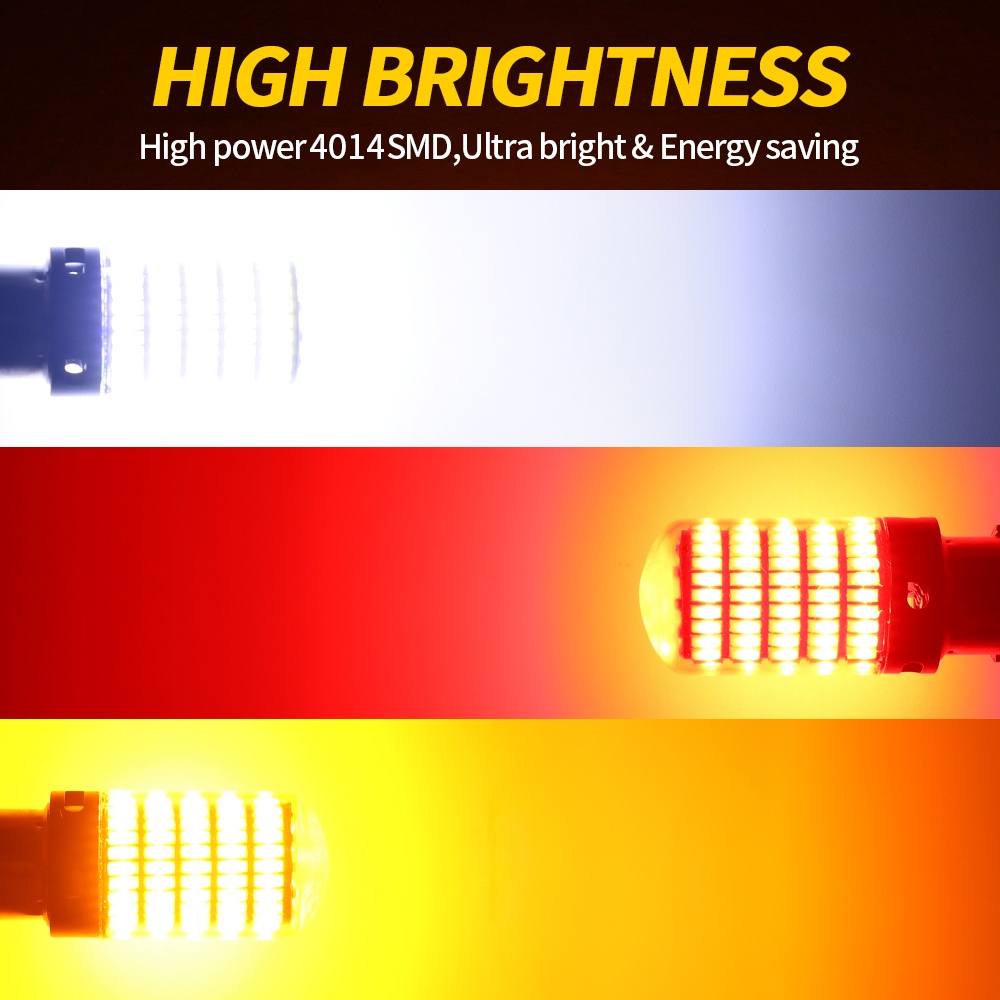 Bộ 2 Đèn Đuôi Xe Hơi 1156 BA15S P21W 1156 BAU15S PY21W 1157 Bay15d P21-5W T20 7440 W21W 7443 W21-5W T25 3157 LED 4014 150SMD