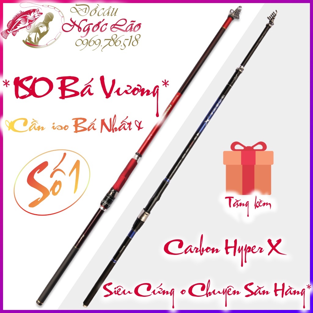 CẦN CÂU ISO TỐT NHẤT - Hàng Chính Hãng Cao Cấp - Chất liệu Carbon Hyper X 2022 - Khoen sứ SIC hiệu Jinon ✓