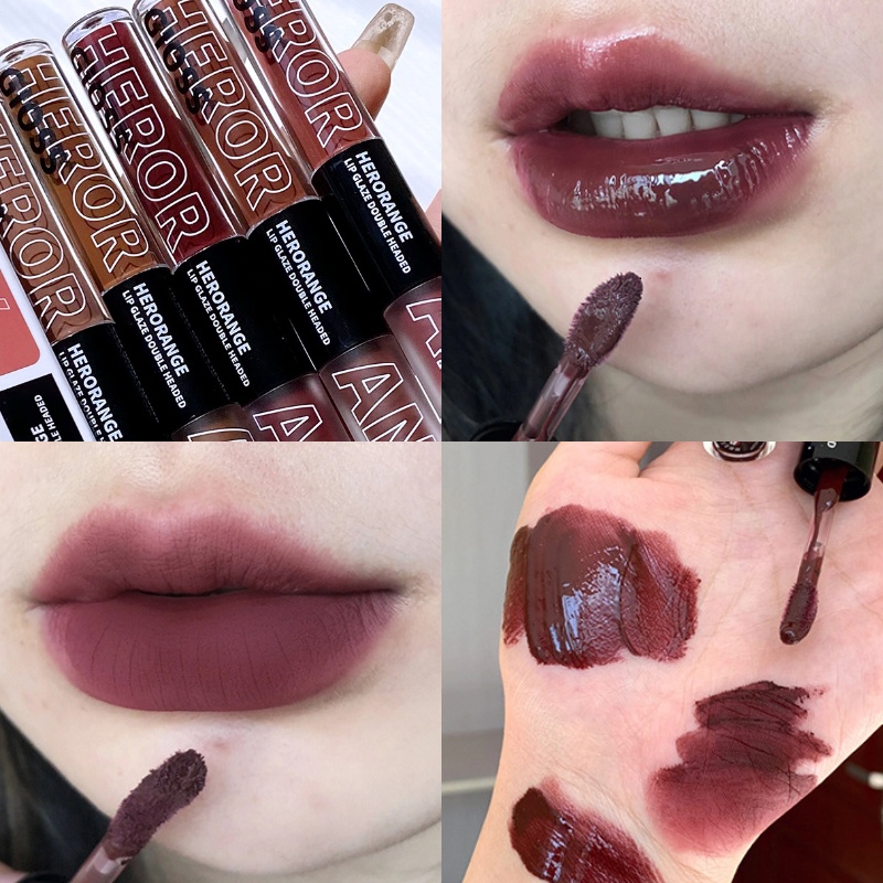 Son Môi Hai Đầu 2 Trong 1 Mềm Mịn Như Nhung Giúp Dưỡng Ẩm Và Lâu Trôi