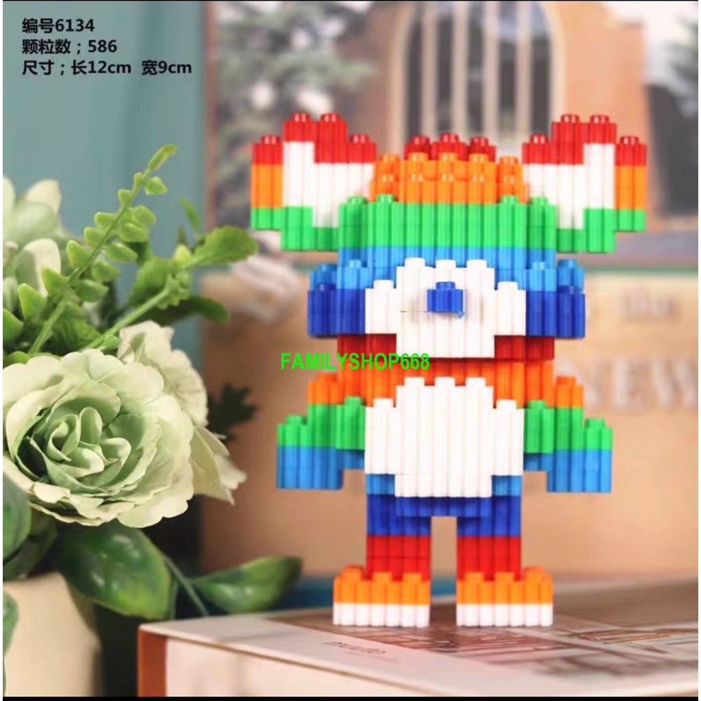 Xếp hình Gấu Bearbrick mini 12cm Đồ chơi lắp ráp nano nanoblocks mô hình Hàng Đẹp bear bricK