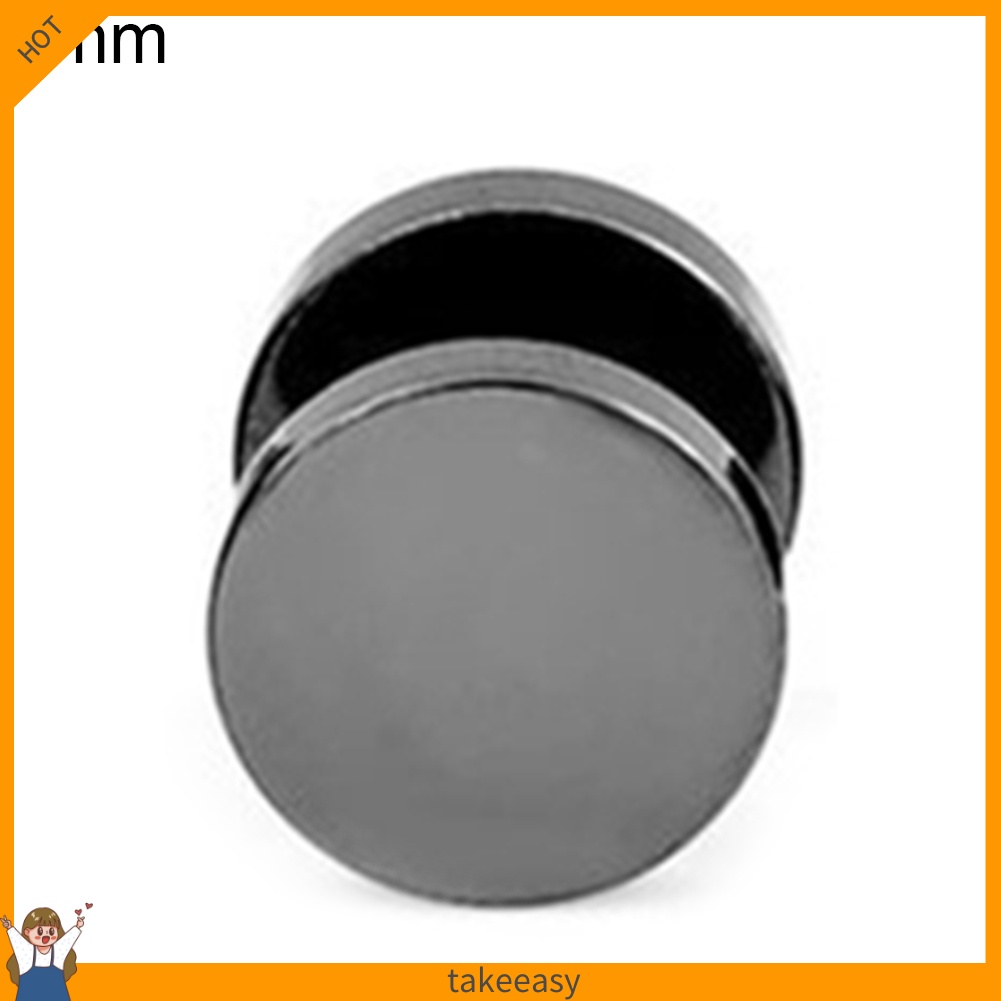 Khuyên tai màu đen bằng thép không gỉ kiểu dáng tròn 3mm - 14mm phong cách punk thời trang cho nam