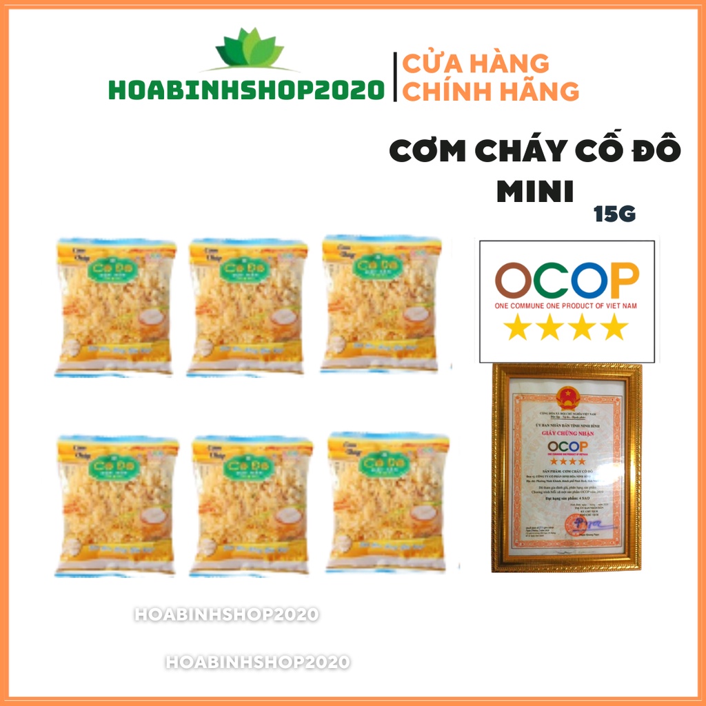 Cơm cháy Cố Đô mini 15g Đặc sản Ninh Bình, cơm cháy ruốc chà bông siêu ròn tan ngon OCOP 4 SAO