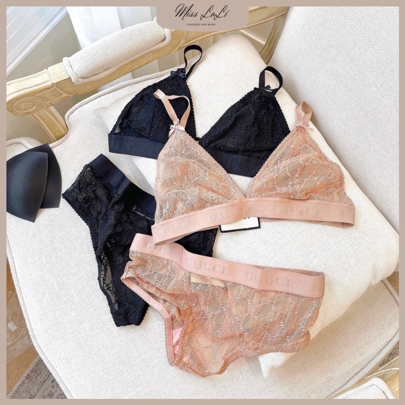Set Đồ Lot GU.CCI Cực Xịn, Bộ Underwear Kèm Mút Dời Phong Cách Quyến Rũ Hiện Đại