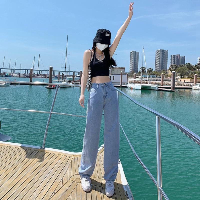 MS940 Quần jeans nữ ống suông Quảng Châu basic
