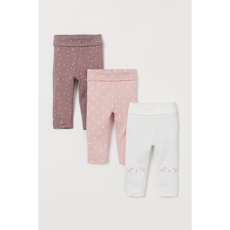 Set 3 quần cạp cao HM H&M size 4-6m_hàng chính hãng Anh