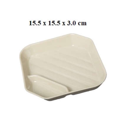 Khay vuông 2 ngăn đựng sushi ,đồ nướng BBQ nhựa Melamine màu Nâu 15.5cm