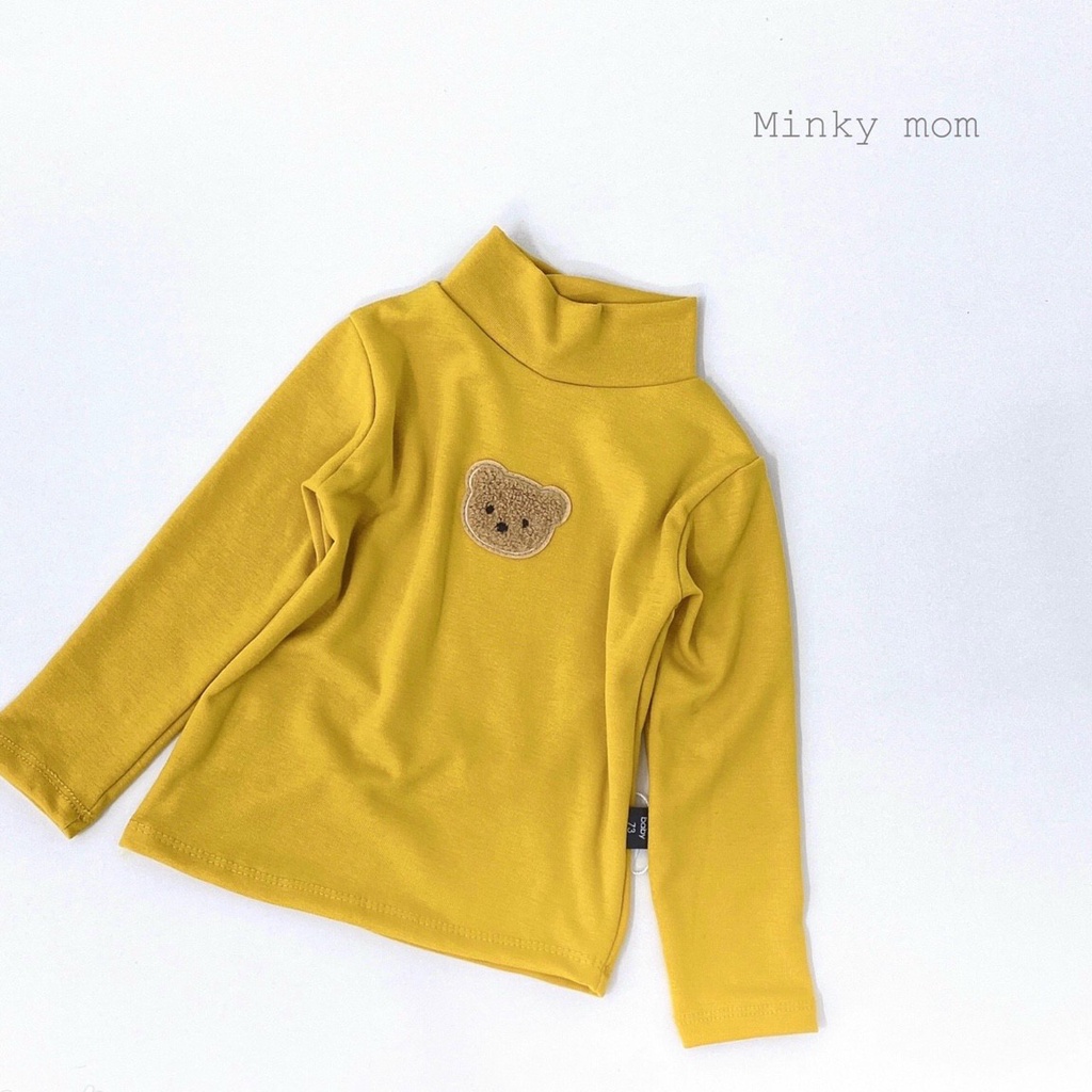 Áo dài Tay Cổ 5 Phân Cotton Len Hình Gấu Cho Bé từ 8-20 kg