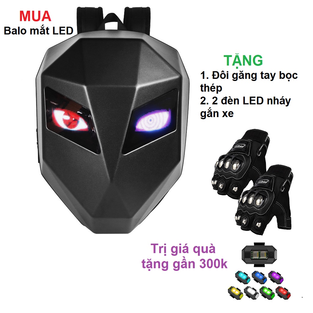 Ba lô đôi mắt LED siêu ngầu chất lượng cao thu hút ánh nhìn mọi người xung quanh