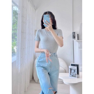 Áo thun nữ trơn cổ tròn nhiều màu basic phong cách cá tính