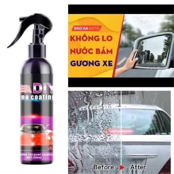 (Tặng mút đánh bóng)Chai Xịt Phủ Nano Chống Thấm Nước Ô tô, Xe Máy - Chất Chống Bám Nước Kính Xe, Kính Cận