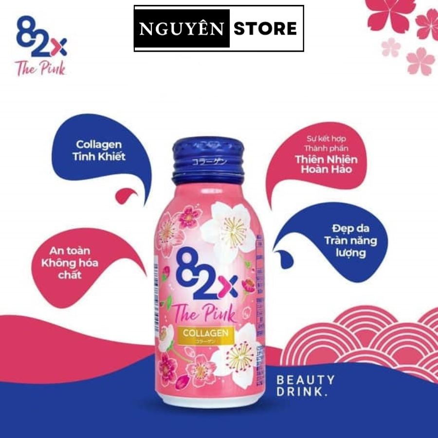 Nước Uống Đẹp Da 82X The Pink Collagen 100ml Hàm Lượng 1000mg Collagen Nhật Bản