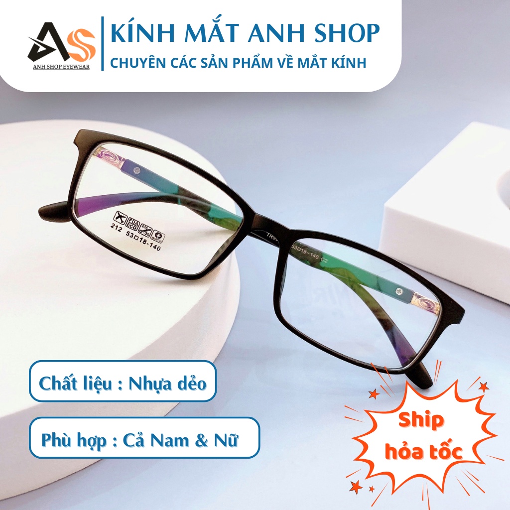 Kính chữ nhật thời trang chất liệu nhựa dẻo phù hợp với cả nam và nữ AS212B