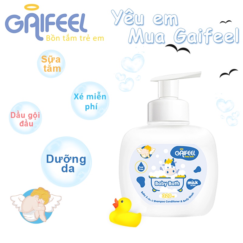 GAIFEEL Sữa Tắm Cho Bé 320ml (Hương Sữa) Chai 1