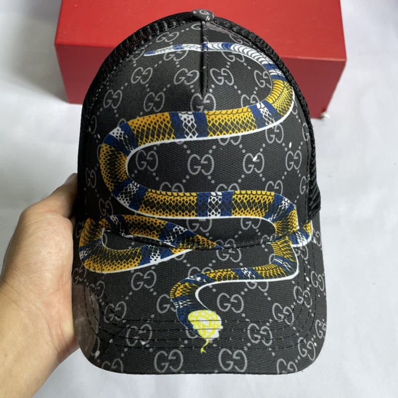 Mũ lưỡi trai,nón kết phối lưới GG In 3D hình Rắn