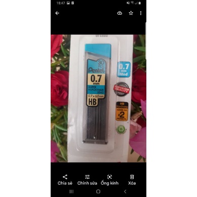 Ruột bút chì kim pentel 0.7 30 ruột