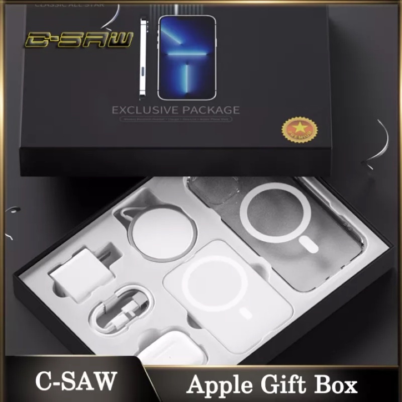 Hộp Sạc Dự Phòng Không Dây Hút Từ Tính Apple C-SAW Bộ 5 Món Cho IPhone 13 12 11 Pro Max Ốp Điện Thoại Pin Ngoài