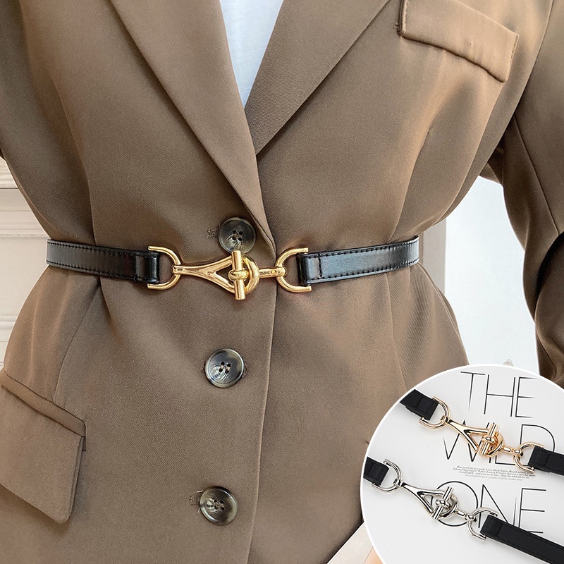 Thắt Lưng Da PU Mỏng Điều Chỉnh Được Phong Cách Hàn Quốc Cá Tính Cho Nữ