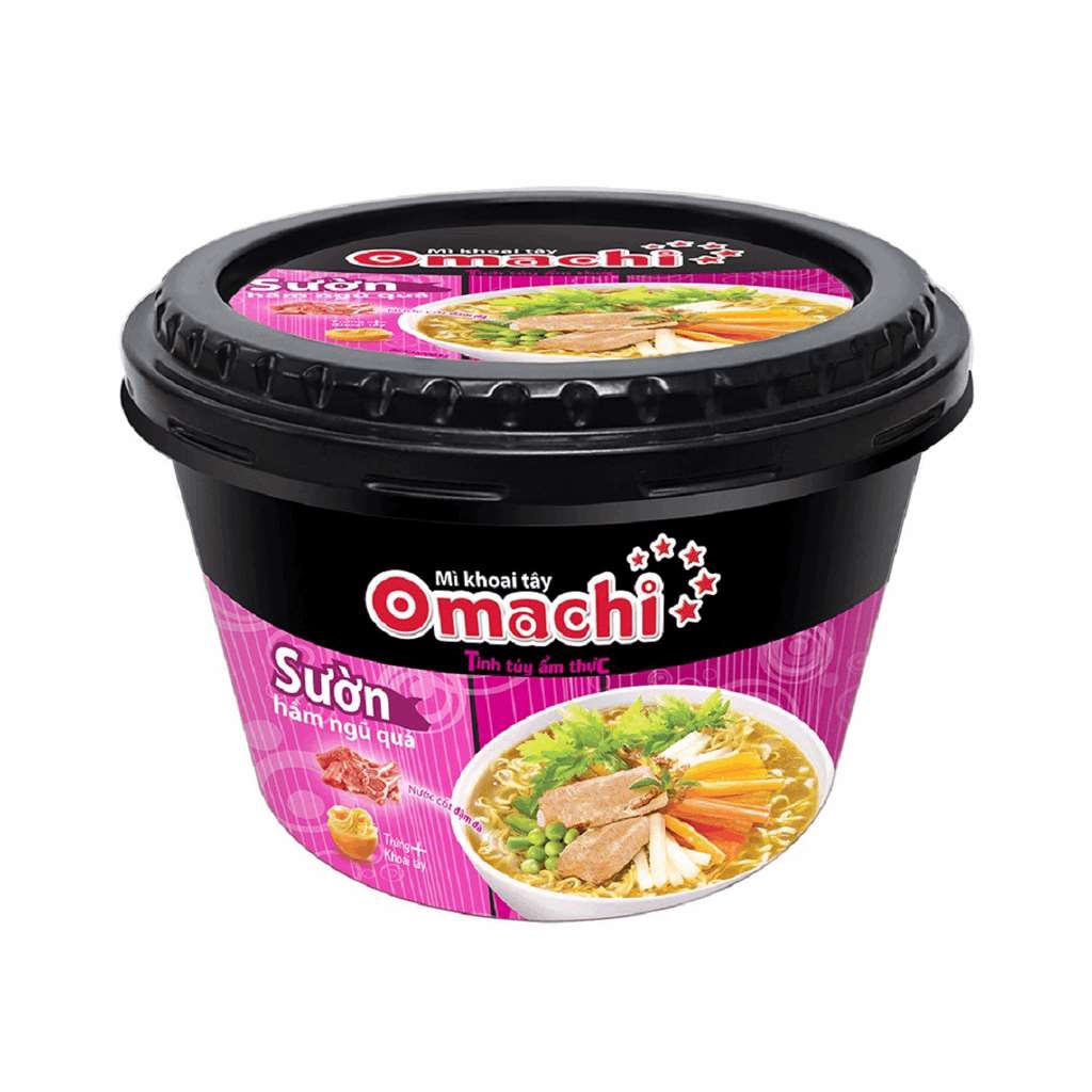 Mì khoai tây omachi 5 sao 3 vị tôm chua cay, sốt bò hầm, sườn hầm ngũ quả