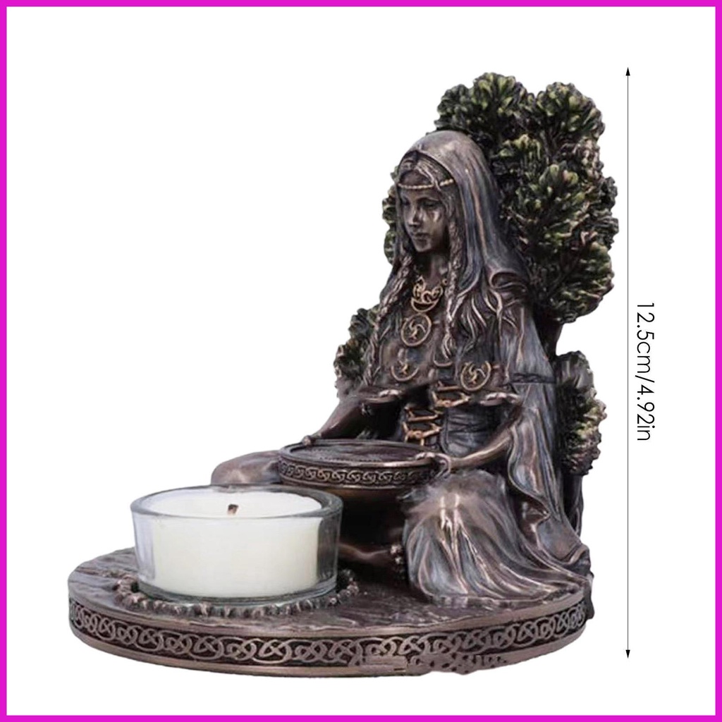 Giá Đỡ Nến Hình Tượng Nữ Thần Celtic Bằng Nhựa Resin Trang Trí Nhà Cửa