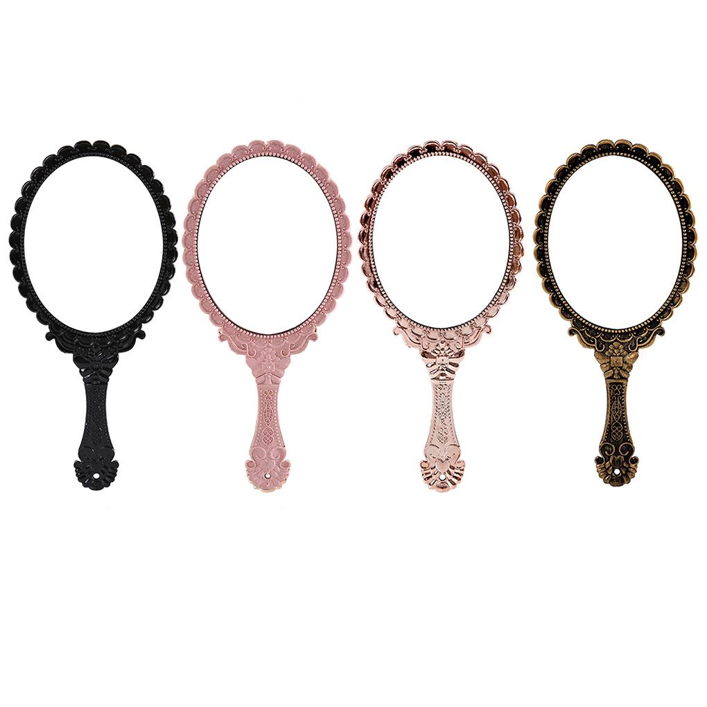 Gương Trang Điểm Cầm Tay Hình Oval Phong Cách Retro