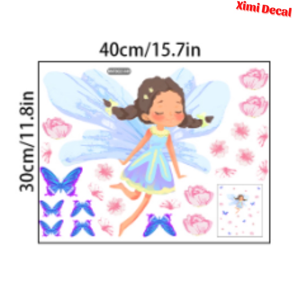 PNB24_ Tranh decal dán tường hình thiên thần thích hợp cho phòng ngủ bé