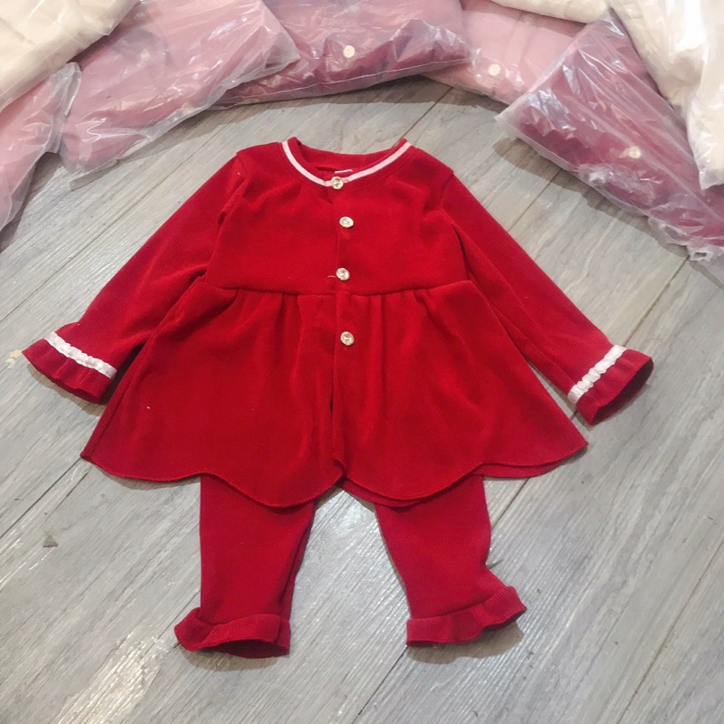 Set bộ tăm nhung babydoll cho bé gái S0004
