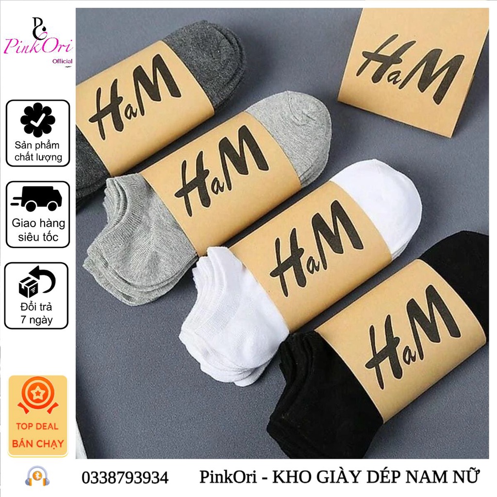 Tất H.M cổ ngắn 3 màu - PinkOri
